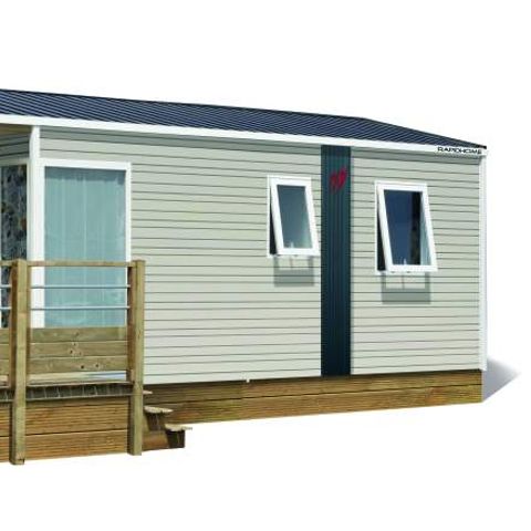 Stacaravan 6 personen - Lodge 83 Confort plus 3 slaapkamers - 28 m² + geïntegreerd terras van 8 m