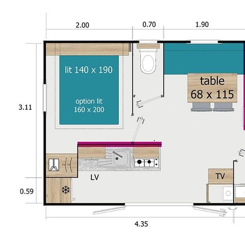 Stacaravan 4 personen - Lodge 64