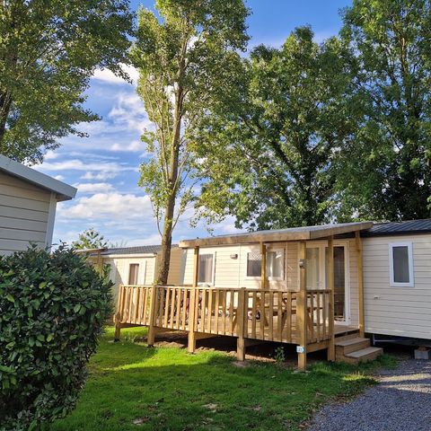 Stacaravan 6 personen - Evo 35 - 3 slaapkamers - 33 m² + halfoverdekt terras
