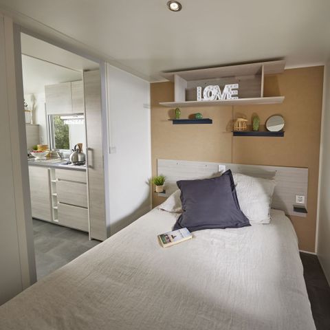 Stacaravan 6 personen - Nest 35 - 3 slaapkamers - 35 m² + halfoverdekt terras