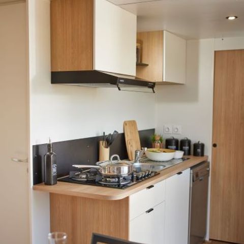 Stacaravan 4 personen - Nest 29 - 2 slaapkamers 30 m² + halfoverdekt terras