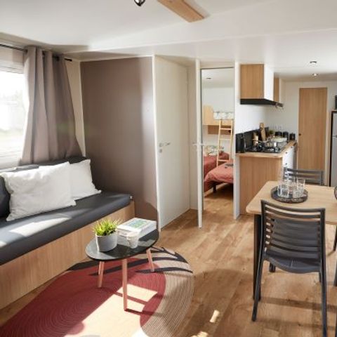 Stacaravan 4 personen - Nest 29 - 2 slaapkamers 30 m² + halfoverdekt terras