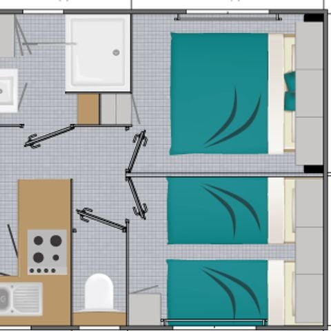 Stacaravan 4 personen - Presta+ (Clim+Tv)