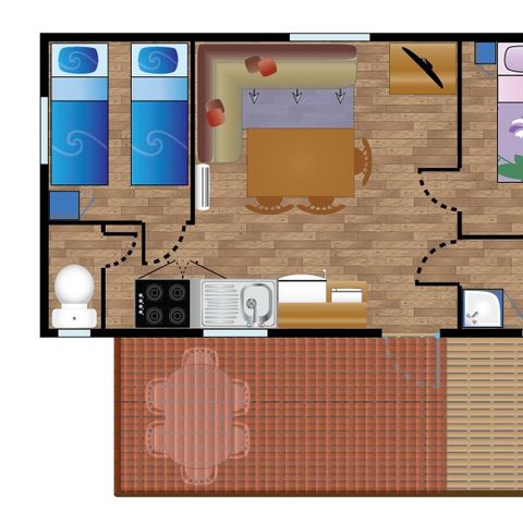 Stacaravan 4 personen - IBARDIN