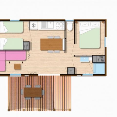 Stacaravan 6 personen - PRIVILEGE MENDIKOA 4-6 personen