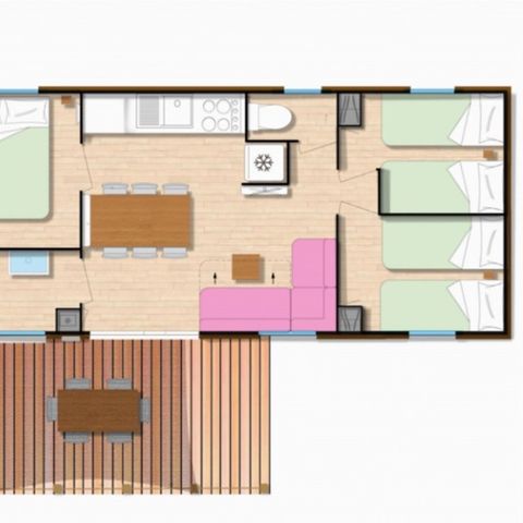 Stacaravan 6 personen - PRIVILEGE SARIMENDI 6-7 personen