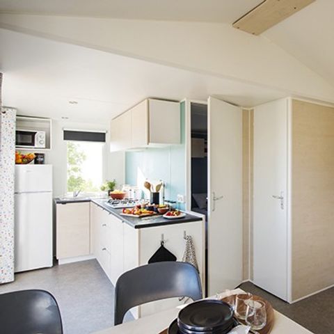 Stacaravan 4 personen - Ultimate | 2 slaapkamers | 4 pers | Verhoogd terras | 2 badkamers | Airconditioning | TV
