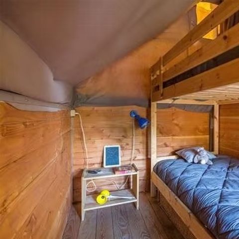 Safaritent 4 personen - Eco Lodge | 2 slaapkamers | 3/4 pers | Verhoogd terras | Geen badkamer
