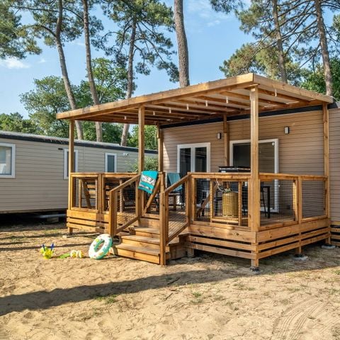 Stacaravan 6 personen - Mobile-home | Comfort | 3 Slaapkamers | 6 Pers. | Overdekt terras | 1 Badkamer | Air-con.