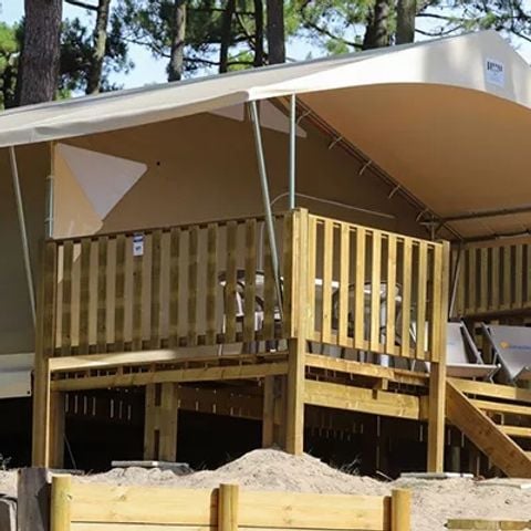 Tent van canvas en hout 5 personen - Lodge - zonder sanitair LG5