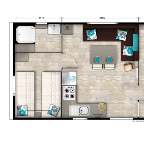 Stacaravan 5 personen - AUTHENTIEK - TV - PLANCHA