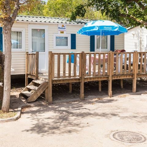 Stacaravan 6 personen - Classic | 2 slaapkamers | 4/6 pers. | Overdekt verhoogd terras | Airconditioning.