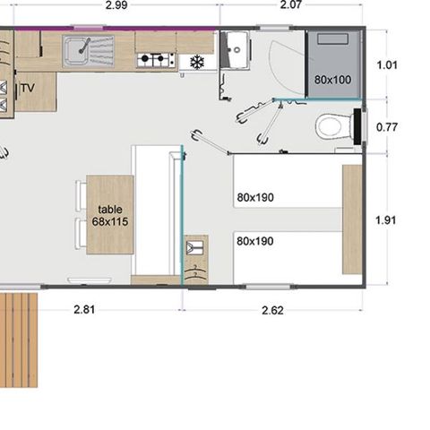 Stacaravan 4 personen - COTTAGE PREMIUM - Les Genêts | 4 pers.