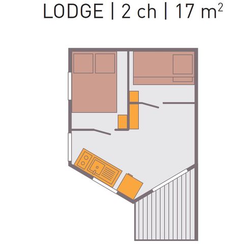 Safaritent 4 personen - TENTE LODGE - Les Yuccas | 4 pers. 2 sl.k.