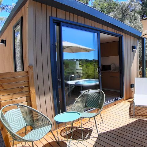 Stacaravan 2 personen - Cottage JASMIN + jacuzzi 21m² (1 slaapkamer)