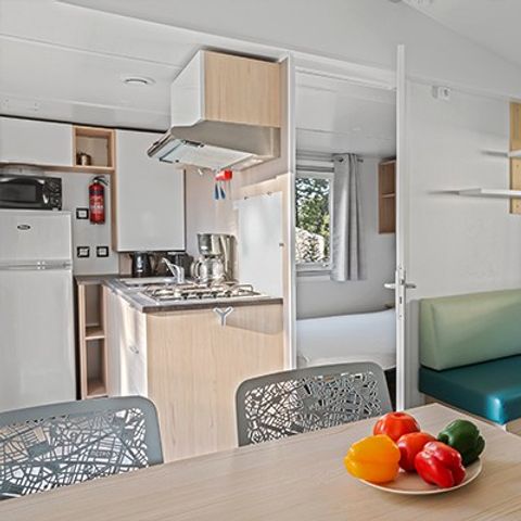 Stacaravan 6 personen - Comfort XL | 3 slaapkamers | 6 pers. | Verhoogd terras | Airconditioning