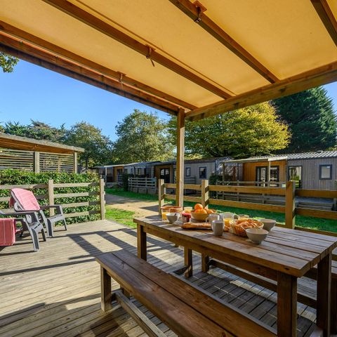 Stacaravan 4 personen - Ultimate | 2 Slaapkamers | 4 Pers | Verhoogd terras | Airconditioning | TV