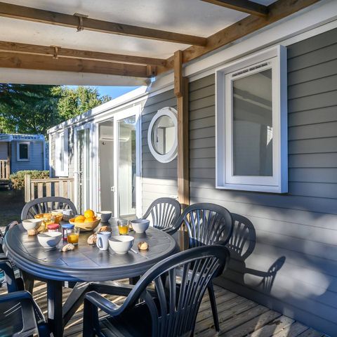 Stacaravan 6 personen - Ultimate | 3 slaapkamers | 6 pers | *Verhoogd terras* | 2 badkamers | Airconditioning | TV