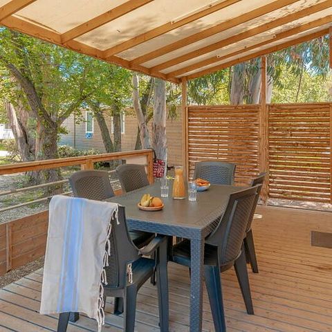 Stacaravan 6 personen - Stacaravan | Premium | 3 slaapkamers | 6 pers. | Verhoogd terras