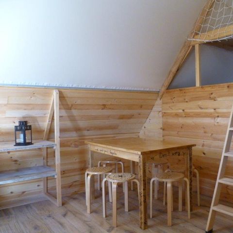 Tent van canvas en hout 6 personen - HOUTEN TRAPPER Zonder sanitair