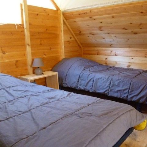 Tent van canvas en hout 6 personen - HOUTEN TRAPPER Zonder sanitair