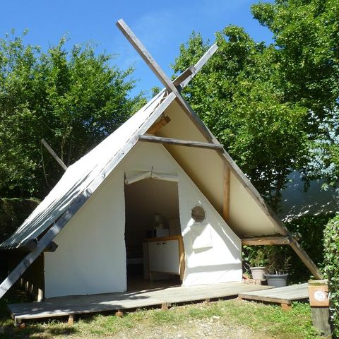 Tent van canvas en hout 4 personen - COSY TRAPPER Zonder sanitair