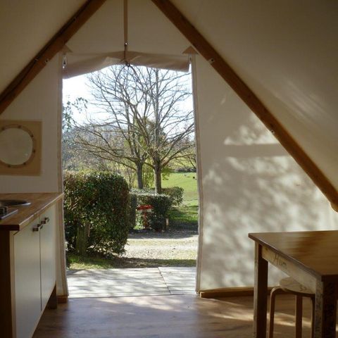 Tent van canvas en hout 4 personen - COSY TRAPPER Zonder sanitair