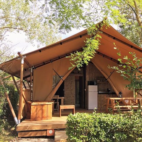 Tent van canvas en hout 4 personen - LODGE SAFARI WOODY