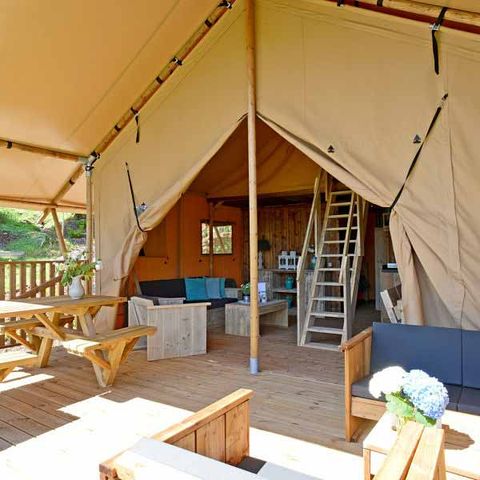 Tent van canvas en hout 5 personen - GLAMPING LODGE