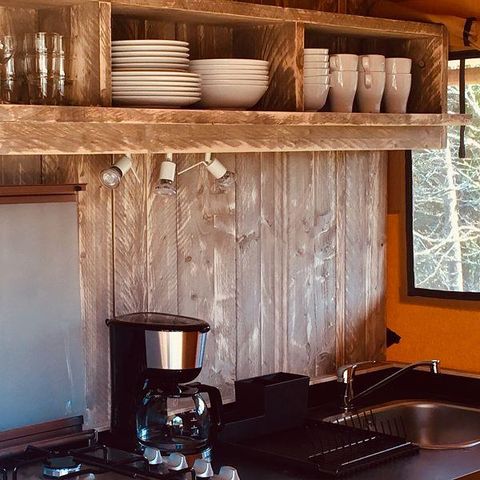 Tent van canvas en hout 5 personen - GLAMPING LODGE