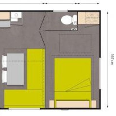 Stacaravan 4 personen - Comfort XL | 2 Slaapkamers | 4 Pers. | Klein Terras