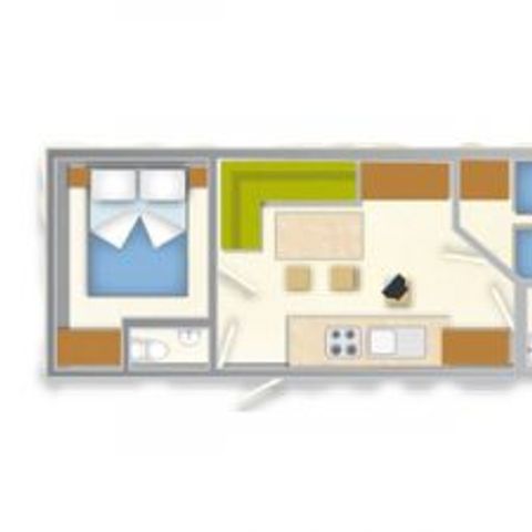 Stacaravan 6 personen - BLU ROMANTIC