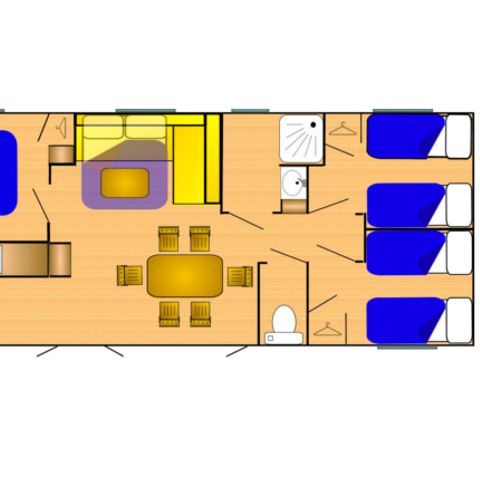 Stacaravan 7 personen - RIVIERA 900-3 A/C CD