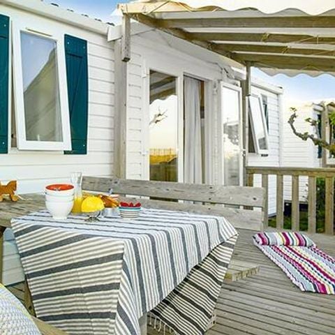 Bungalow 4 personen - Mobile-home | Comfort | 2 Slaapkamers | 4 Pers. | Verhoogd terras | Airconditioning.