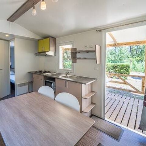 Bungalow 6 personen - Mobile-home | Comfort | 2 Slaapkamers | 4/6 Pers. | Verhoogd terras | Airconditioning.