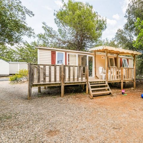 Stacaravan 6 personen - Klassiek | 2 Slaapkamers | 4/6 Pers | Verhoogd terras | 1 Badkamer | Airconditioning