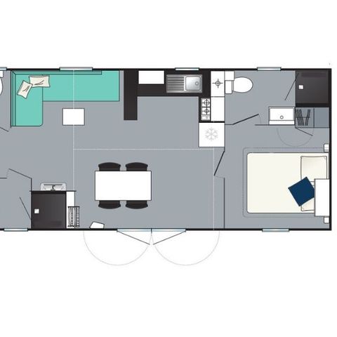 Stacaravan 6 personen - Comfort stacaravan voor 8 personen 3 slaapkamers 2 badkamers