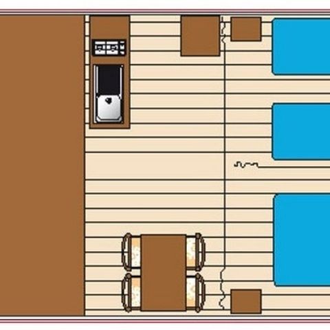 Bungalowtent 5 personen - Sahari 2 kamers 19m² - zonder badkamer