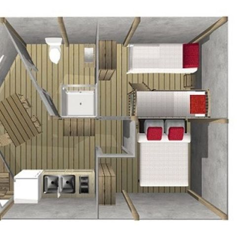 Bungalowtent 5 personen - Junior 2 slaapkamers 21m²