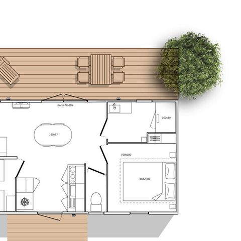Stacaravan 5 personen - Ciela Privilège - 2 slaapkamers - barbecue