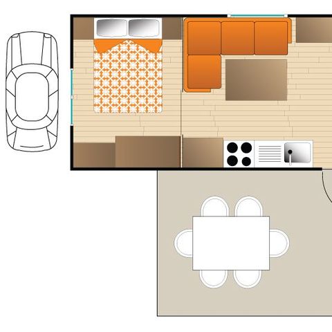 Stacaravan 4 personen - MAUI COMFORT