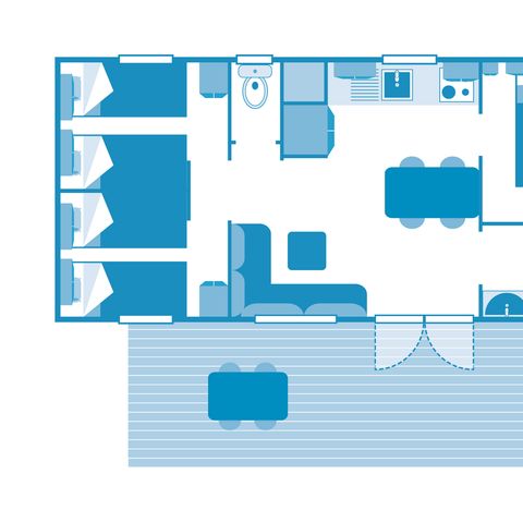 Stacaravan 6 personen - COTTAGE 6p 3ch ****