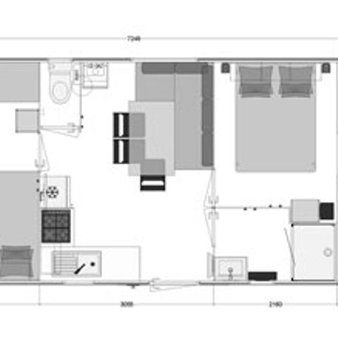 Stacaravan 5 personen - 2 kamers Eden + Venezia