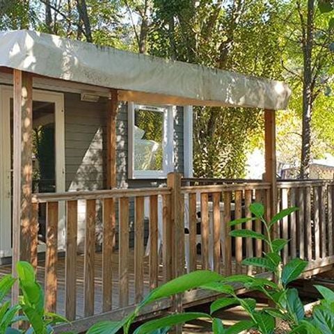 Stacaravan 2 personen - Mobile-home | Premium | 1 Slaapkamers | 2 Pers. | Verhoogd terras | Airconditioning | TV