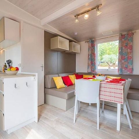 Stacaravan 6 personen - Stacaravan | Ultimate | 3 slaapkamers | 6 pers | Verhoogd terras | 2 badkamers | Airconditioning | TV