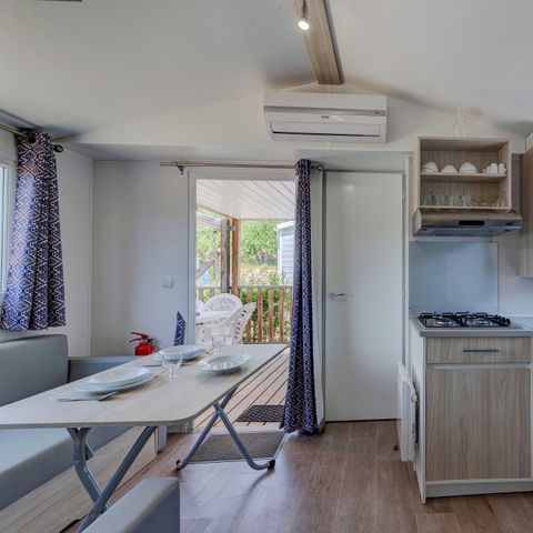 Stacaravan 6 personen - Mobile-home | Comfort XL | 2 slaapkamers | 4/6 pers. | Verhoogd terras | Airconditioning