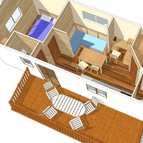 Stacaravan 6 personen - VILLA 2 Slaapkamers