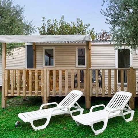 Stacaravan 4 personen - Mobile-home | Comfort XL | 2 slaapkamers | 4 pers. | Verhoogd terras | TV