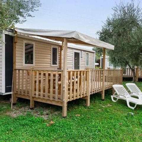 Stacaravan 4 personen - Mobile-home | Comfort XL | 2 slaapkamers | 4 pers. | Verhoogd terras | TV