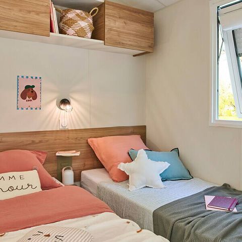 Stacaravan 6 personen - Comfort | 2 Slaapkamers | 4/6 Pers | Verhoogd terras | Airconditioning